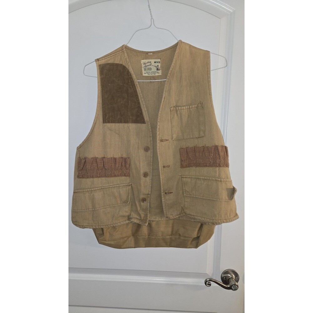 Vintage NESCO Hunting Apparel Vest Bird Pouch Shell Holders Size Medium